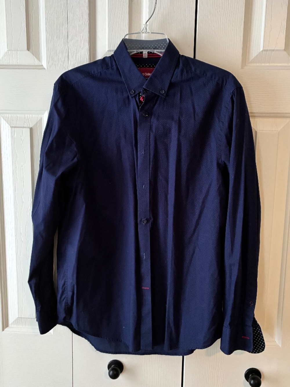 Report Collections Blue Shirt with Red Spots - Men's